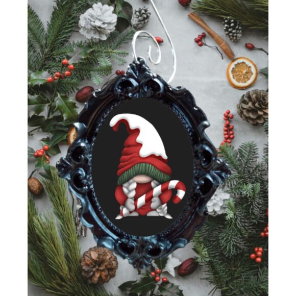 Gnome Christmas Tree Decoration Gnome with Candy Cane Decoration - Picture 1 of 1